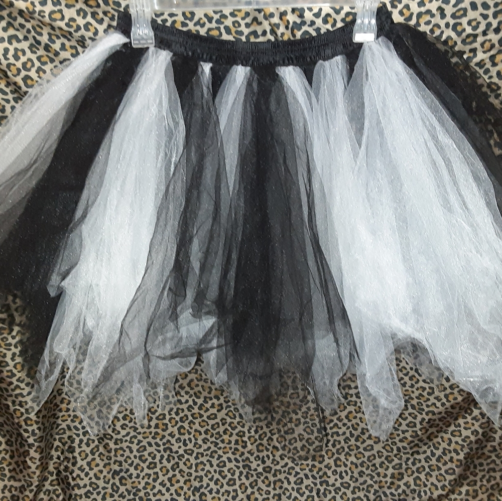 Black and white tulle skirt